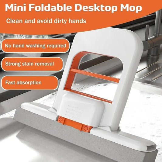 Compact Hands-Free Sponge Mop for Kitchen & Bathroom